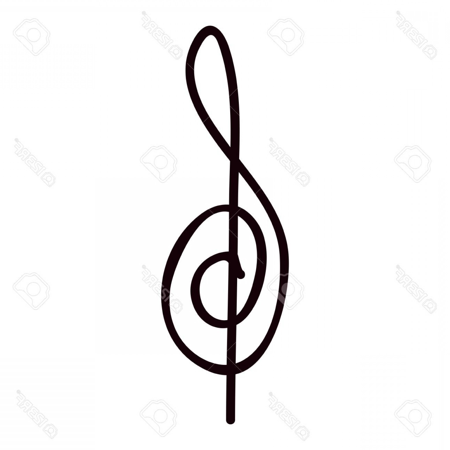1560x1560 Photostock Vector Silhouette Monochrome With Sign Music Treble