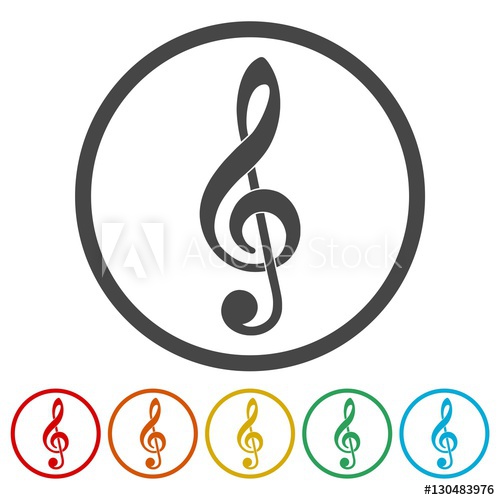 500x500 Treble Clef Vector Icon