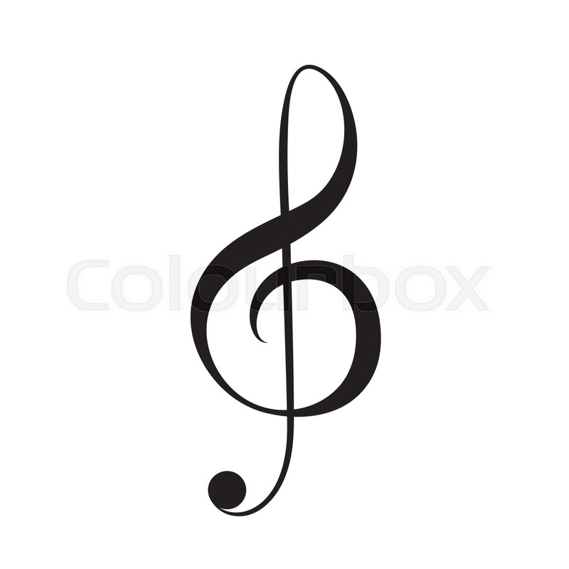 800x800 Treble Clef Vector Icon. Music Key Note Sign. Stock Vector