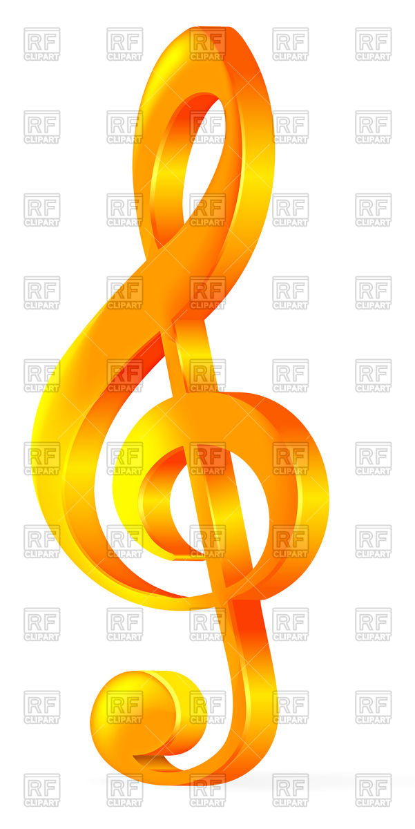 601x1200 Golden Treble Clef Vector Image Vector Artwork Of Signs, Symbols