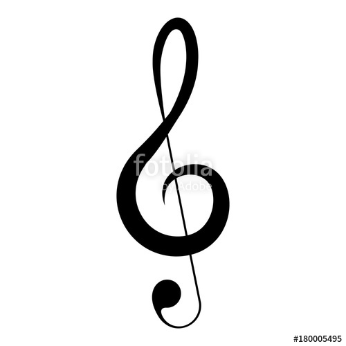 500x500 Isolated Musical Note, Treble Clef, Vector Illustration Stock