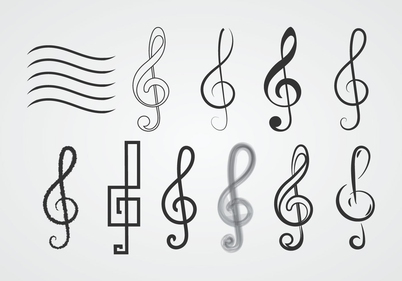 1400x980 Treble Clef Free Vector Art
