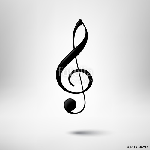 500x500 Treble Clef Vector Icon. Music Design Element. Stock Image And