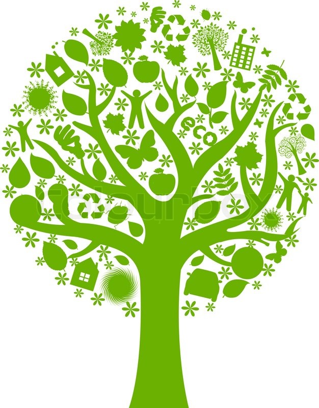 626x800 Eco Tree, Isolated On White Background, Vector Illustration
