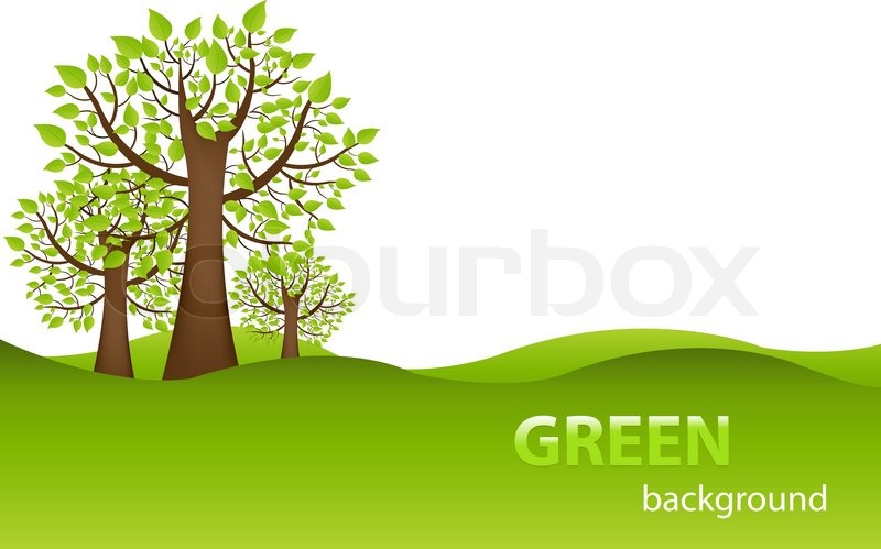 800x499 Green Background With Trees And Earth, Isolated On White