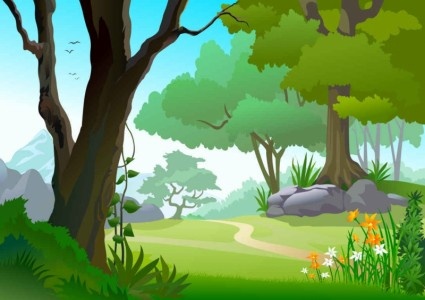 425x300 Green Landscape Trees Background Vector Free Vector In
