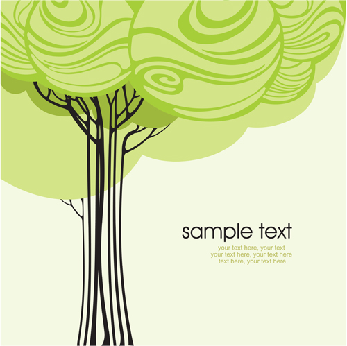 500x499 Set Of Card With Trees Background Vector 02 Free Download