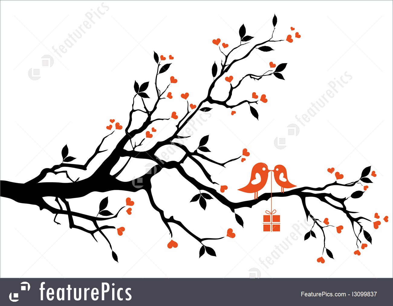 1300x1011 Love Bird, Vector Stock Illustration I3099837