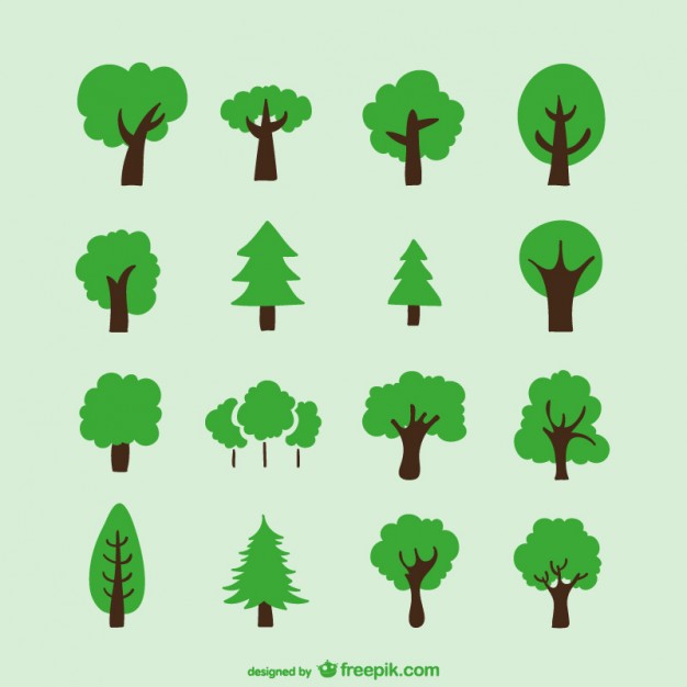 626x626 Hand Drawn Trees Vector Free Download