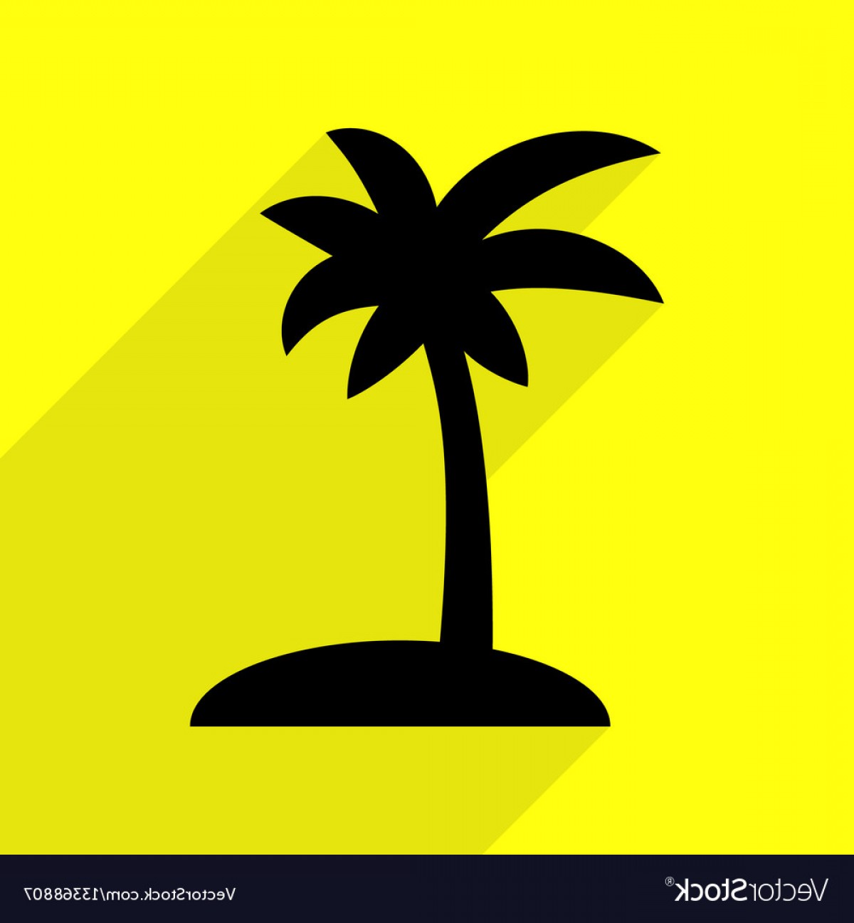 1200x1296 Coconut Palm Tree Sign Black Icon With Flat Style Vector Shopatcloth