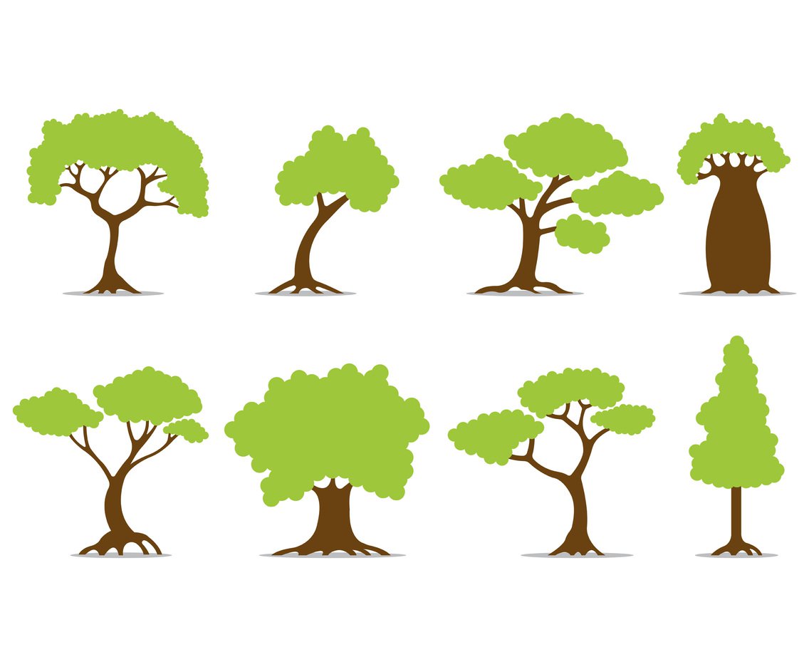 1136x936 Set Of Tree Vector Icons Vector Art Amp Graphics