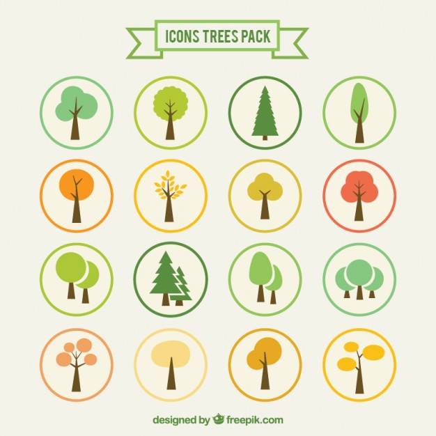 626x626 Tree Icons Pack Vector Free Download