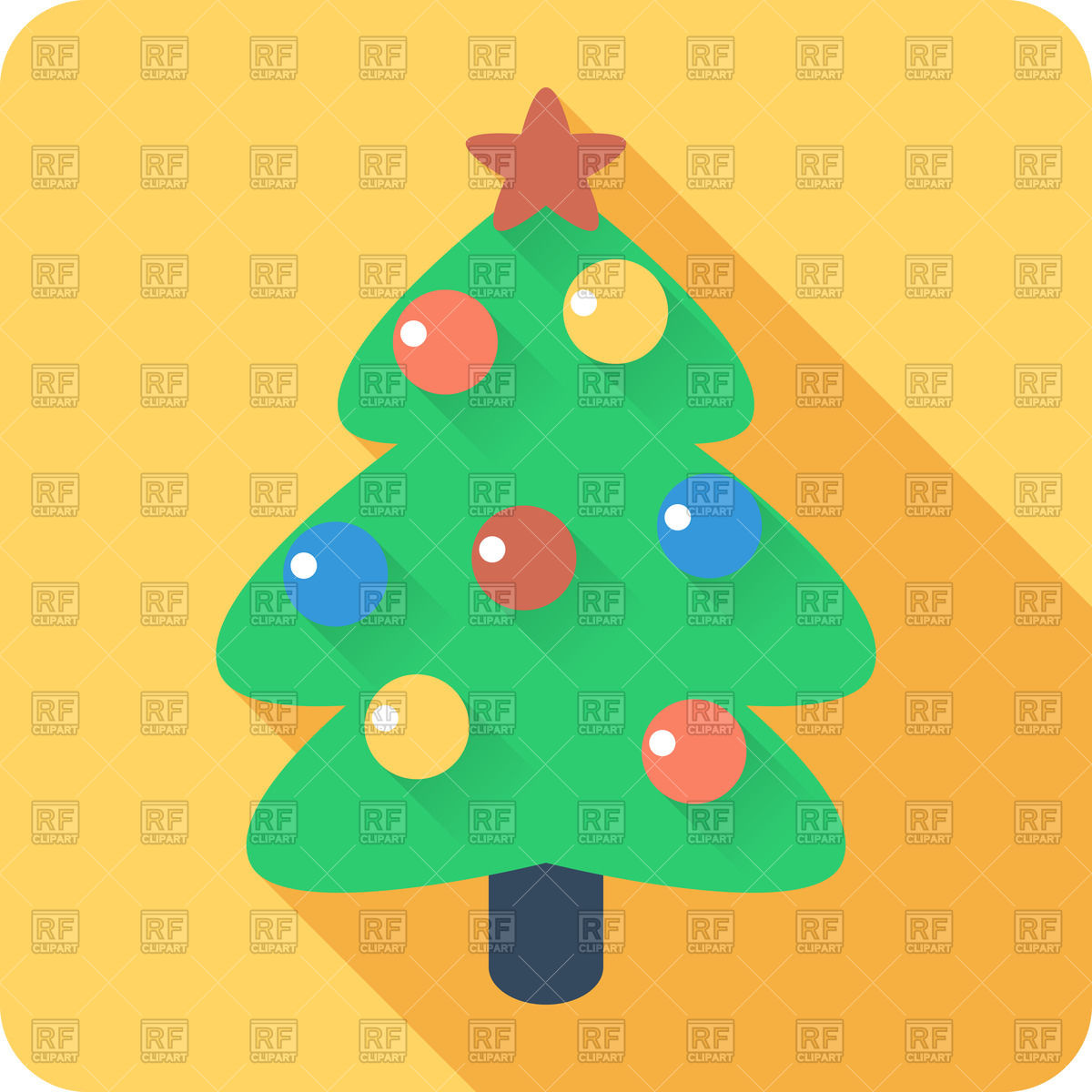1200x1200 Cartoon Style Christmas Tree With Balls