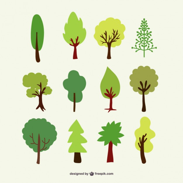 626x626 Forest Trees Set Vector Free Download