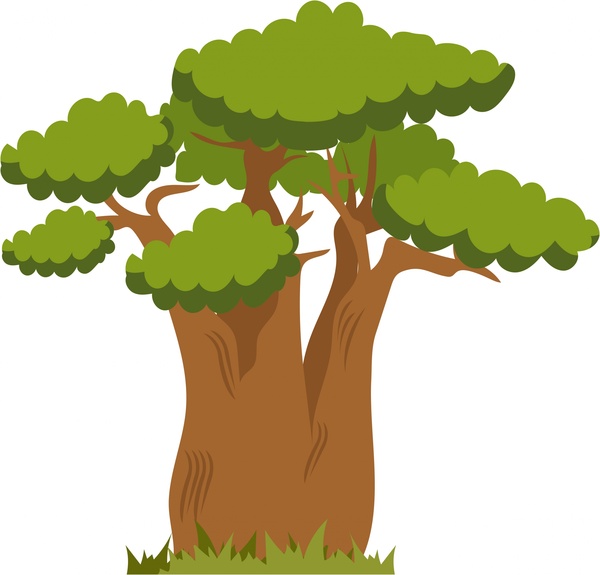 600x575 Tree Icon Design In Color Style Free Vector In Adobe Illustrator