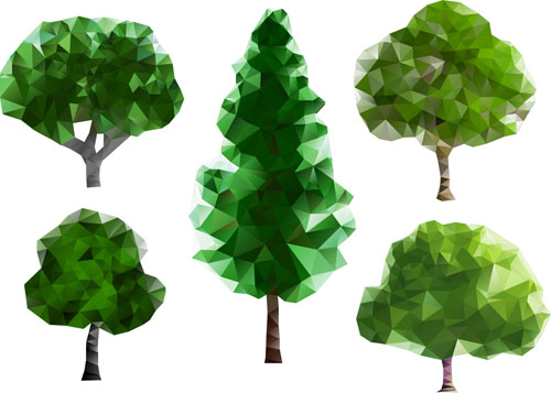 500x357 Geometric Shapes Tree Vector Illustration 02 Free Download