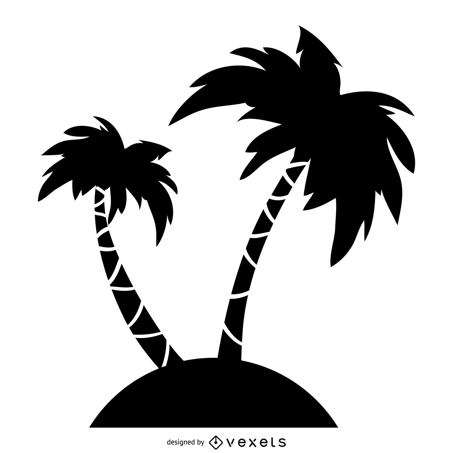 1500x1500 Palm Trees Silhouette Illustration