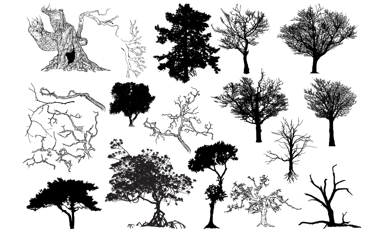 1270x770 Tree Vector Shapes Pack