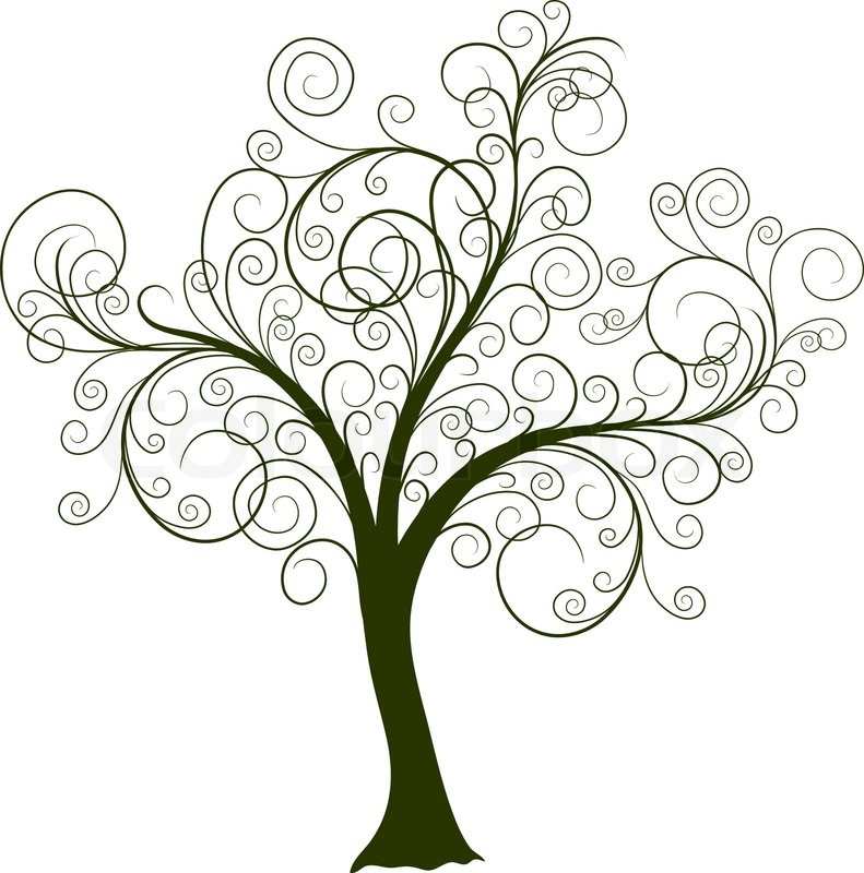 791x800 Decorative Tree, Vector Illustration Stock Vector Colourbox