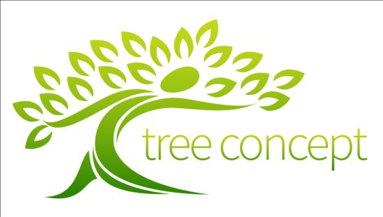 550x313 Green Tree Logos Vector Graphic 04 Free Download
