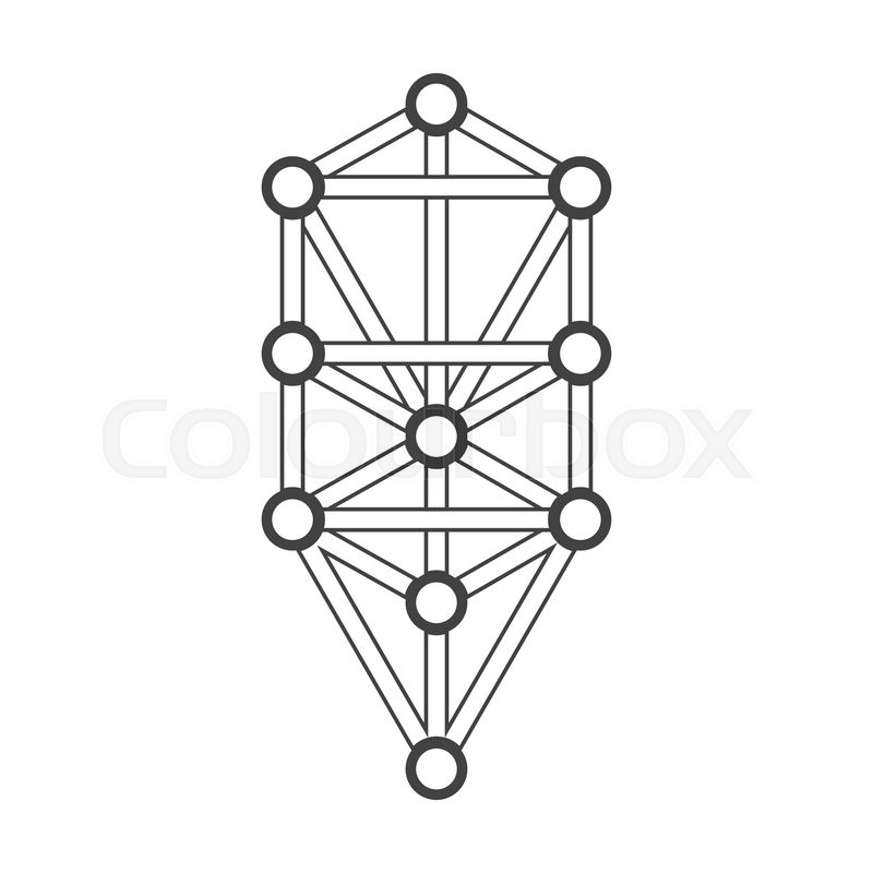 800x800 Vector Black Outline Tree Of Life Illustration Kabbalah Diagram