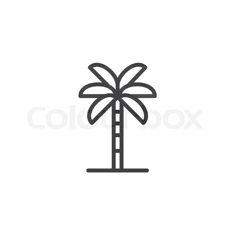 800x800 Palm Tree Outline Icon. Linear Style Sign For Mobile Concept And