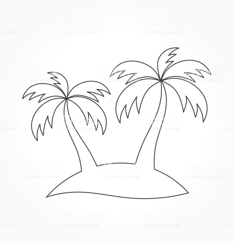 980x1024 Survival Palm Tree Outline Trees Shape Stock Vector Art More