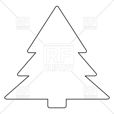 400x400 Christmas Tree Outline On White Background
