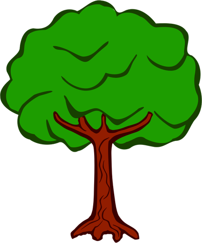 416x500 Lineart Vector Image Of Round Tree Top Public Domain Vectors