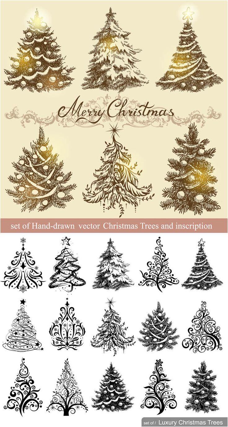 736x1380 Drawn Christmas Christmas Tree