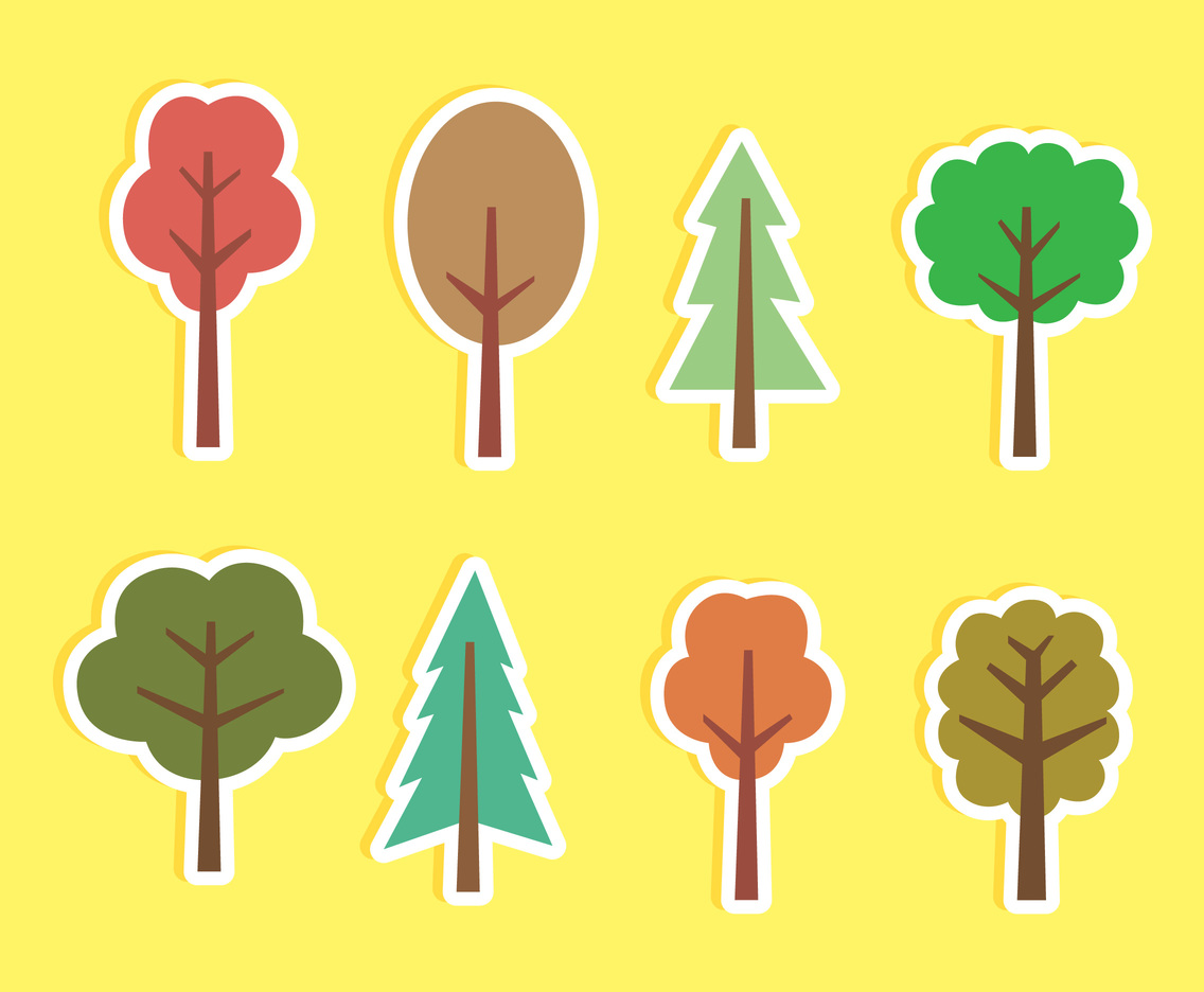 1136x936 Cartoon Tree Vector Set Free Vectors Ui Download