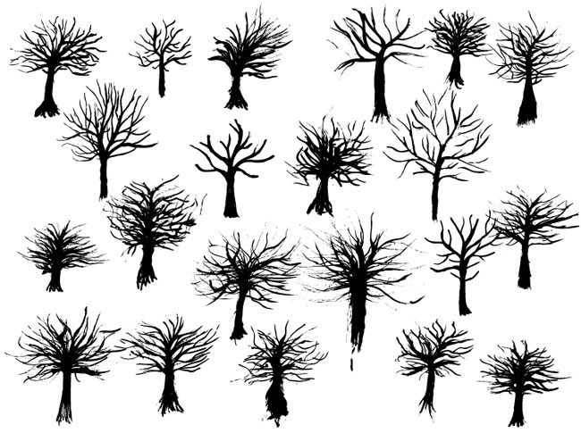 650x485 Free Vector Ink Trees