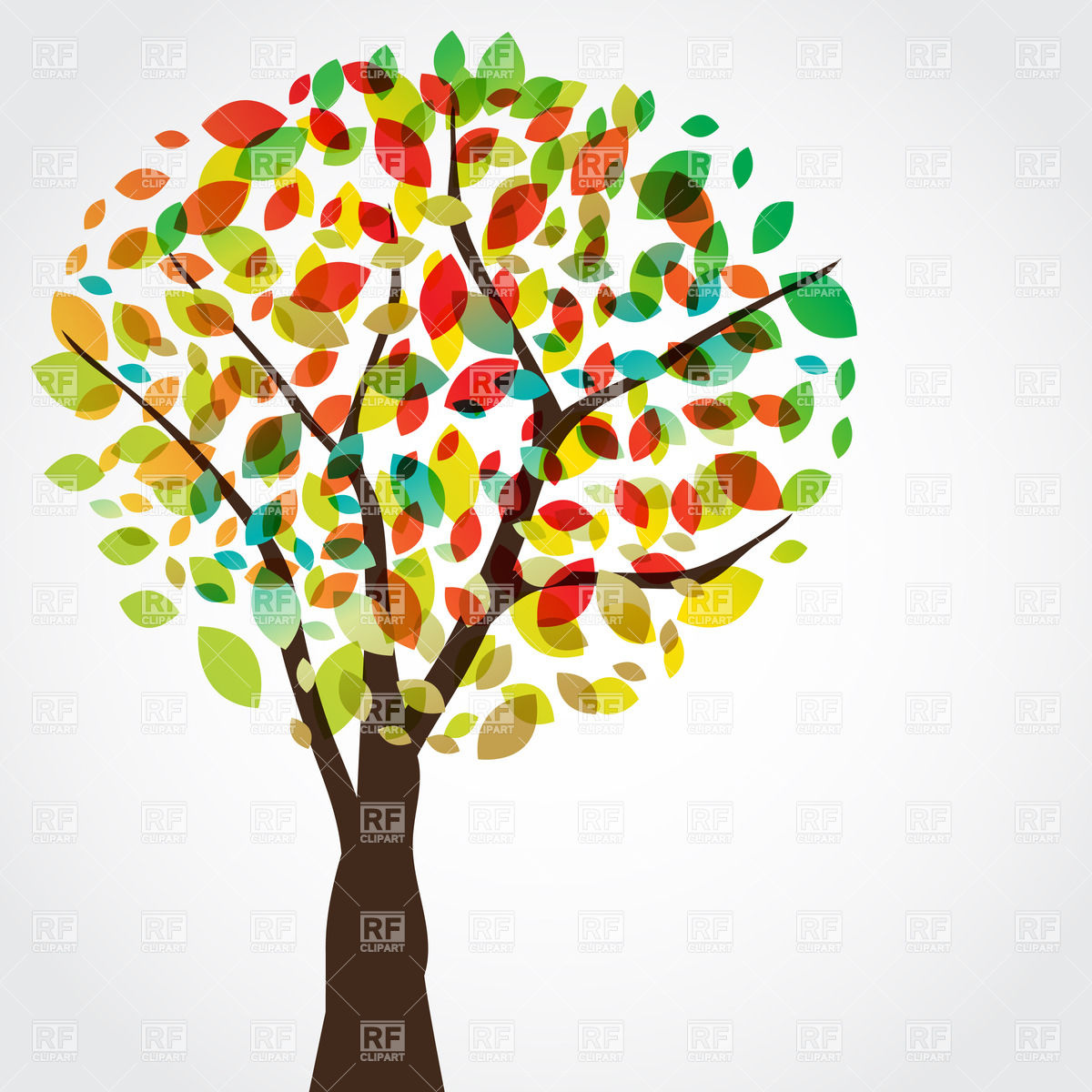 1200x1200 Autumn Tree With Hearts Vector Stock