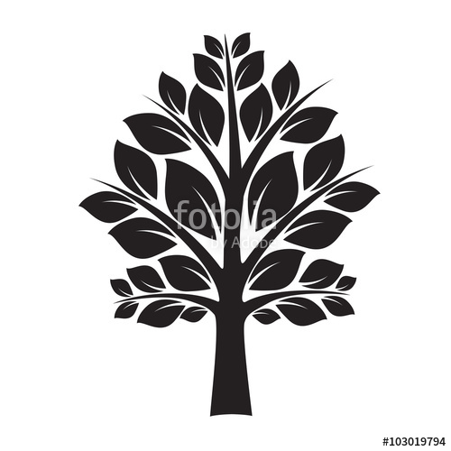 500x500 Black Tree. Vector Illustration. Stock Image And Royalty Free