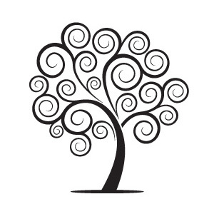 300x300 Swirly Tree Vector