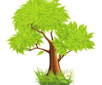 336x280 Green Tree Vector Illustration
