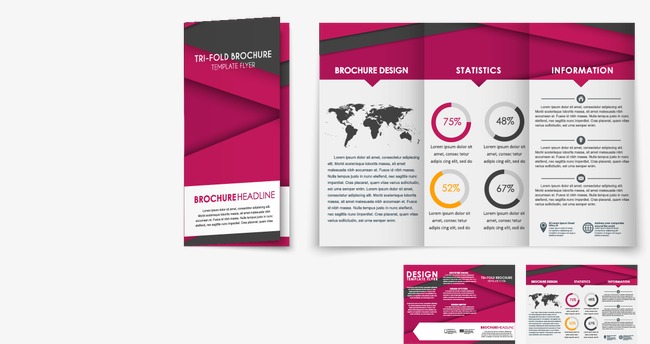 650x344 Trifold Design Vector Material, Trifold, Color Brochure Design