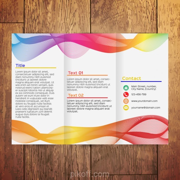 626x626 Ai] Colorful Wavy Trifold Brochure Vector Free Download
