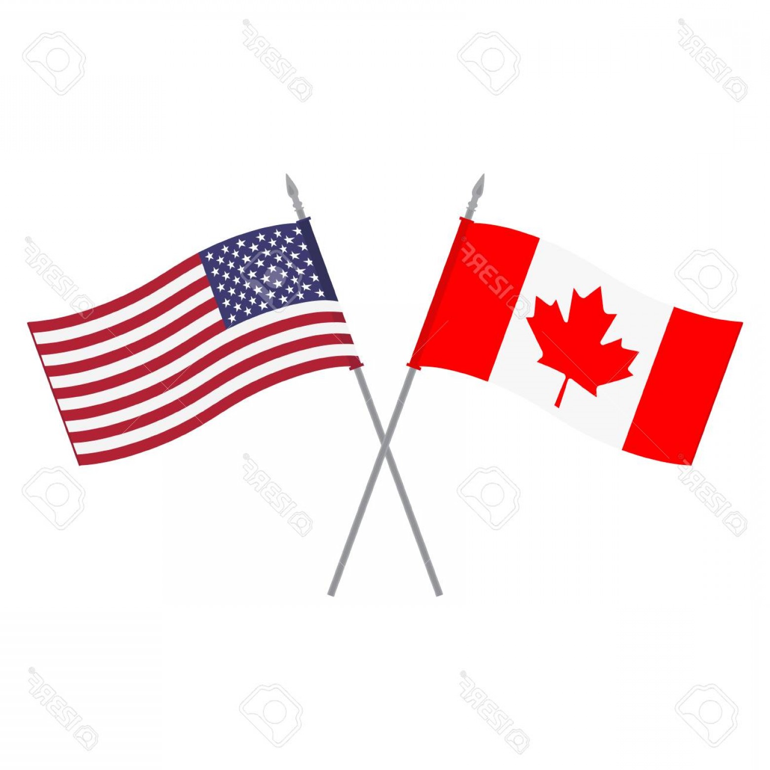1560x1560 Photostock Vector Vector Illustration Of Usa And Canada Flags Two