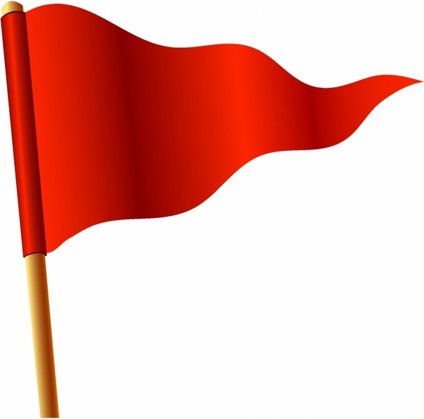 600x594 Waving Red Triangular Flag Free Vector In Adobe Illustrator Ai