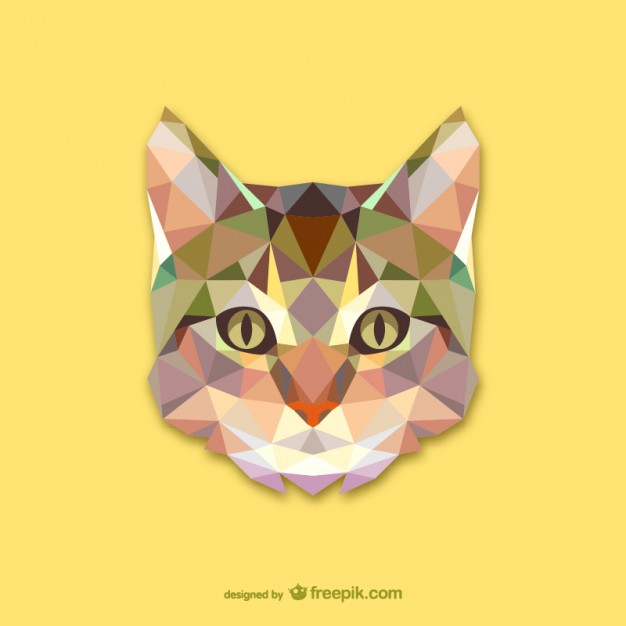 626x626 Triangle Cat Design Vector Free Download