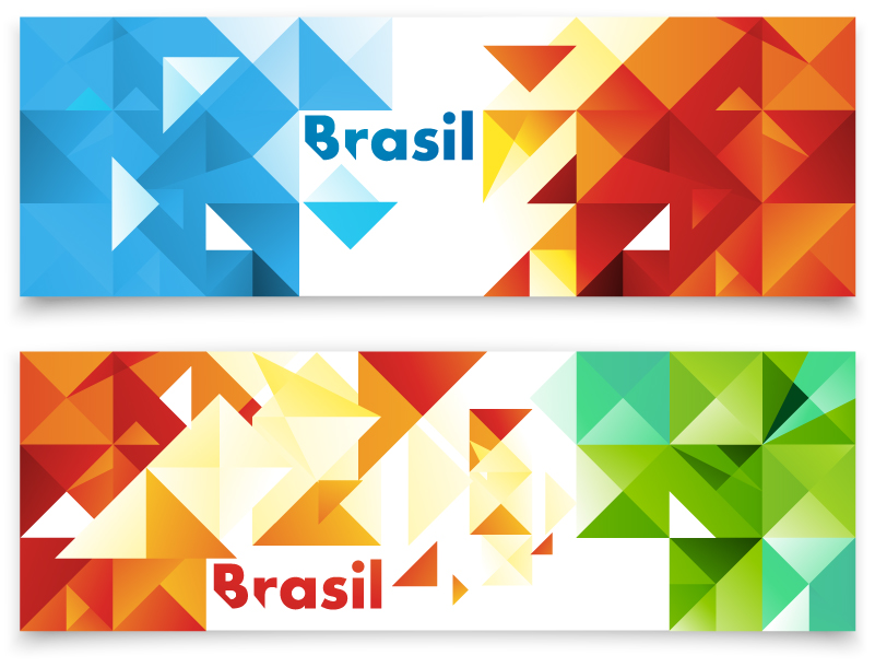 801x610 Colorful Brasil Triangle Banner Vector Free Vector Graphic Download