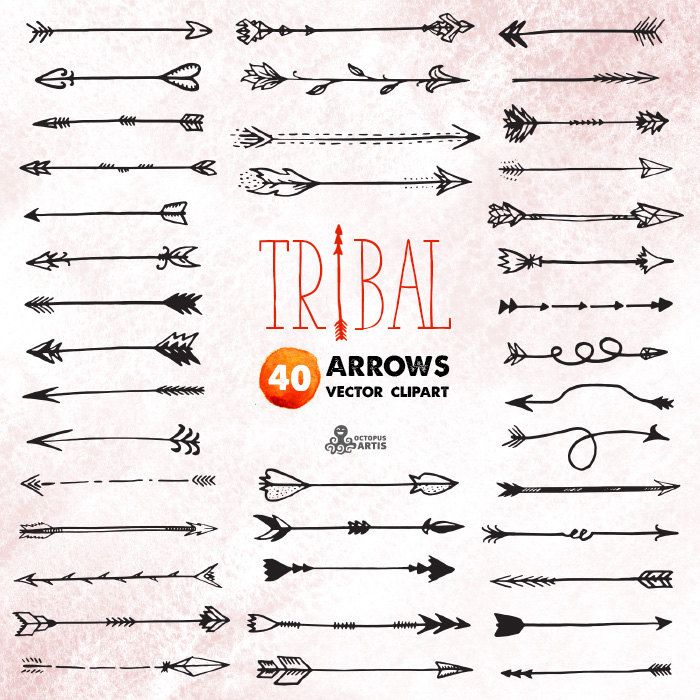 700x700 Tribal Arrows Clipart 40 Vector Digital Files. Hand Drawn, Doodle