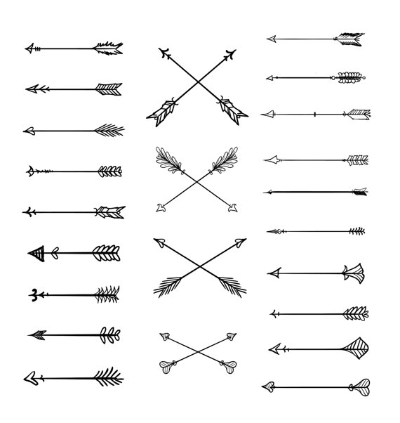 570x602 Vector Black And White Stock Arrow Tribal