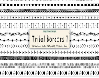 340x270 Vector Tribal Frames Tribal Frames Doodle Etsy