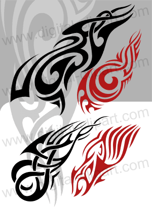 300x408 Tribal Flames Clip Art