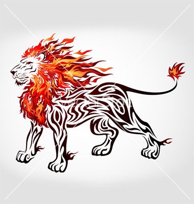 380x400 Tribal Flame Lion Vector On Design Inspiration