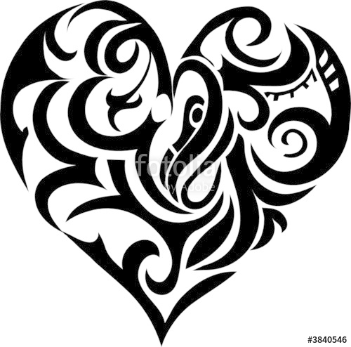 500x494 Tribal Art Heart Shape Stock Image And Royalty Free Vector Files