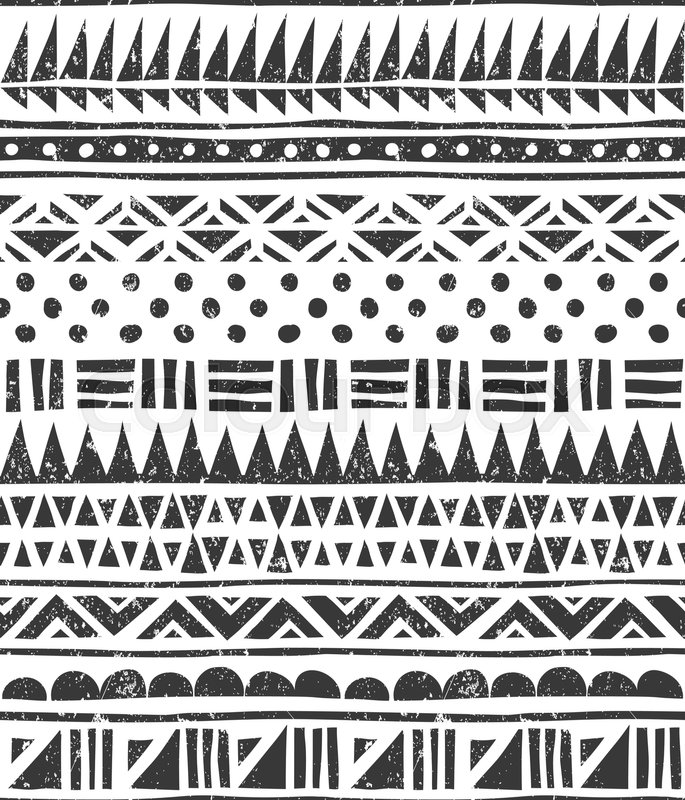 685x800 Seamless Tribal Pattern. Abstract Block Print. Eps 10 Vector