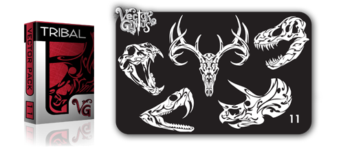 496x216 Tribal Animal Skull Vectors Vector Genius